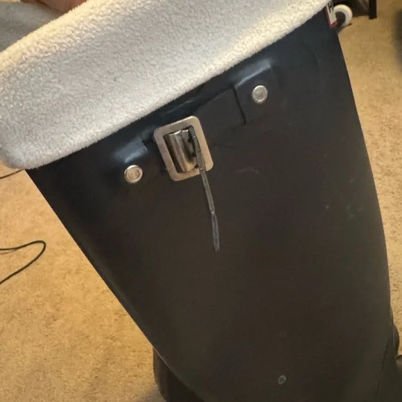 Hunter Original Tall Boots Matte Black w/ fleece liners SEE PHOTOS - Picture 5 of 11